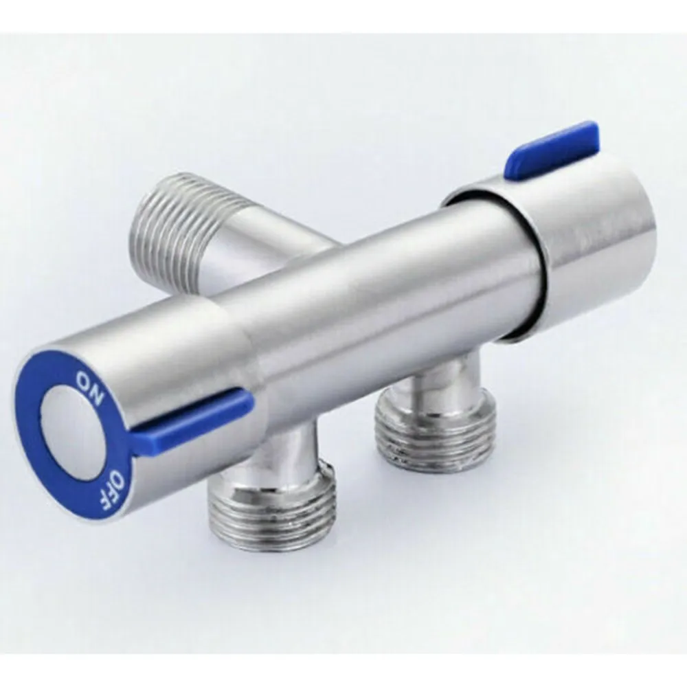 

Stainless Steel SUS One-In Two Out 3-way Angle Valve Faucet Diverter Washing Machine Special Bathroom Faucet Switch Water Saving