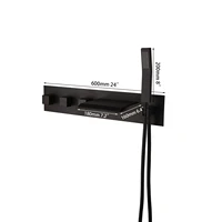 ZAPPO ทองเหลืองสีดําอ่างอาบน้ําก๊อกน้ํามือถือ Sprayer อาบน้ําน้ําตกก๊อกน้ํา 3 จับ Tub FILLER ก๊อกน้ําอ่างอาบน้ํา 2