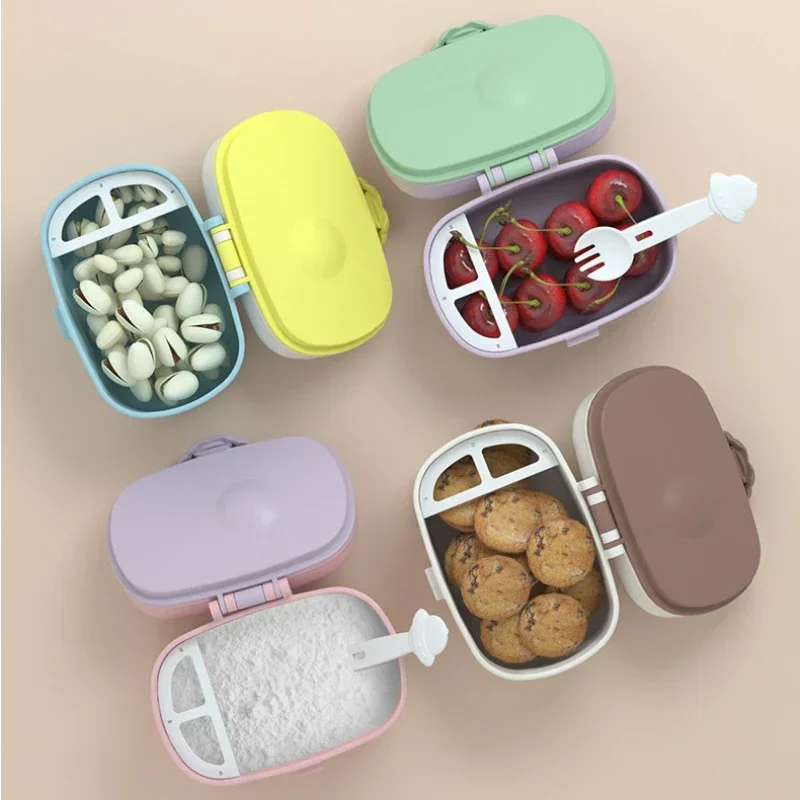 Portable Baby Milk Powder Box Cute Bear Shape Food Storage Box Essential Cereal Infant Milk Powder Toddler Snacks Container