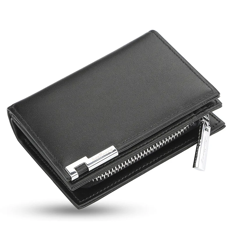 Fashionable Short Men's Wallet Leisure Accordion Card Case Big Zip Money Clip