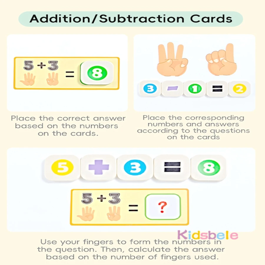 손가락 계산 수학 학습 장난감 조기 교육 몬테소리 장난감 유치원 산술 교육 보조 소년 소녀를위한 생일 선물