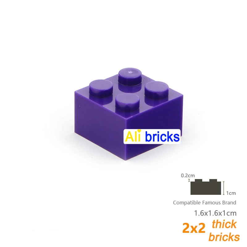 500pcs 2x2 도트 대량 빌딩 블록 두꺼운 피규어 벽돌 교육 크리 에이 티브 플라스틱 장난감 어린이를위한 3003 호환