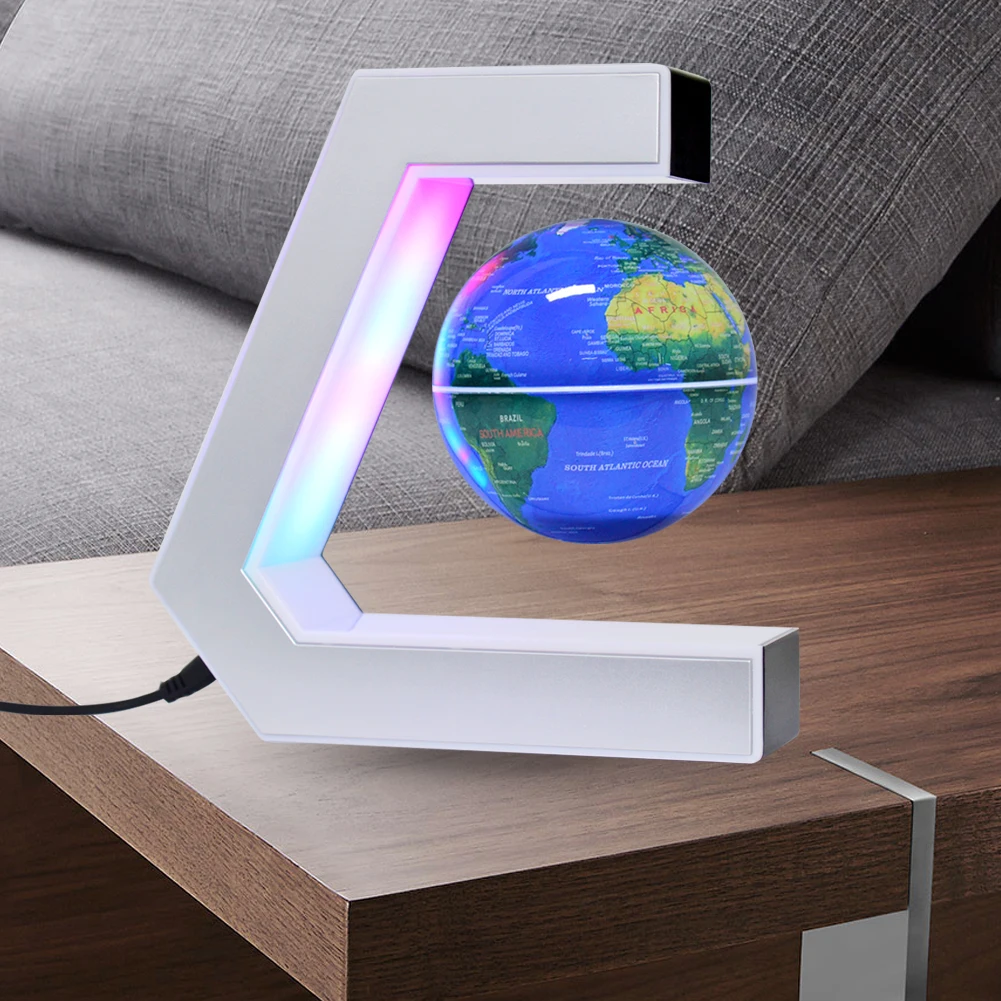 Rotating Magnetic Float With Led Light Home Decoration Kids Birthday Gift