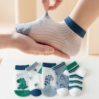5 Pairs/Lot Children Socks Boy Girl Baby Fashion Cotton Solid Wild Soft Cozy Breathable For 1-12Y Summer Kids Casual Mesh Socks 1