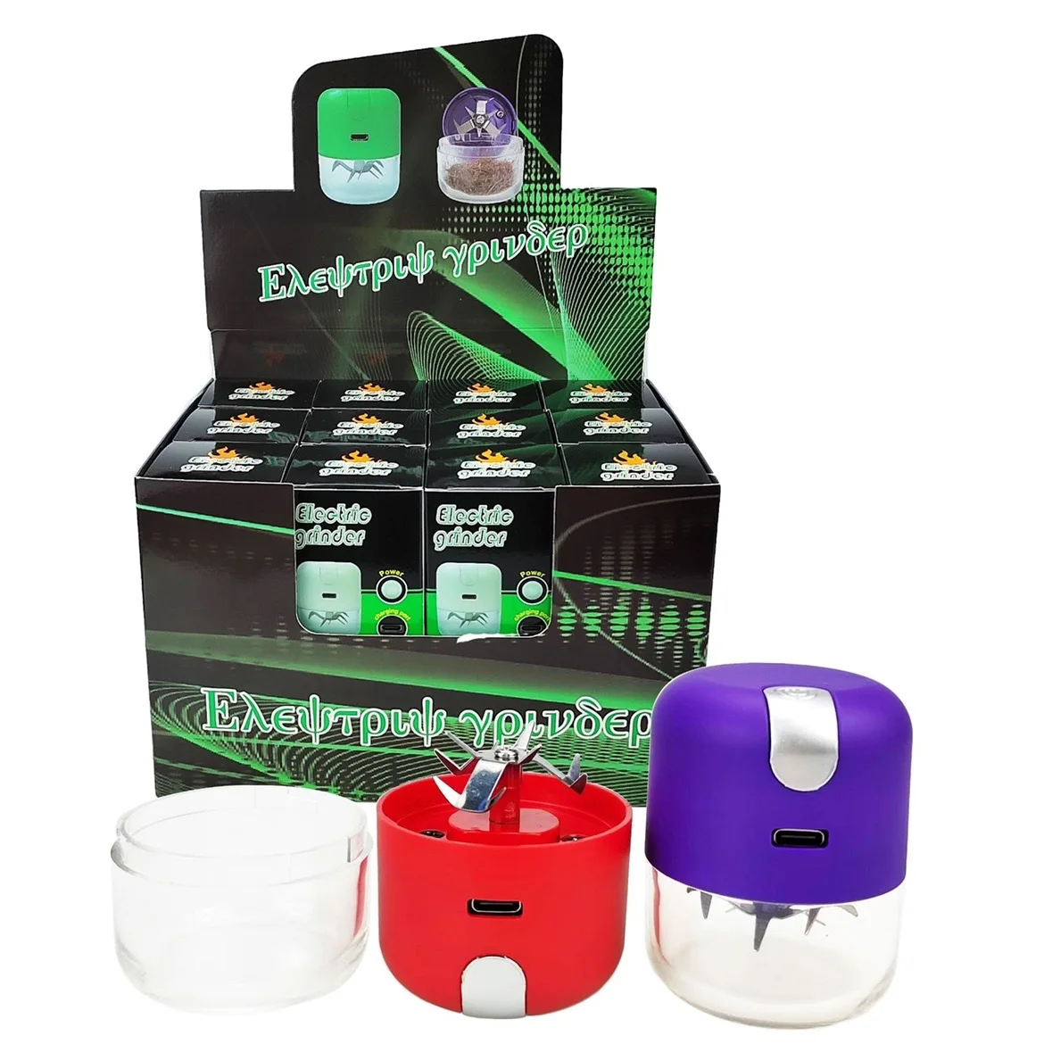 Mini Dry Herb Smoke Grinder High Speed Blade Cutting Tobacco Herbal Crusher Type-C Interface Grinders for Smoking Accessories