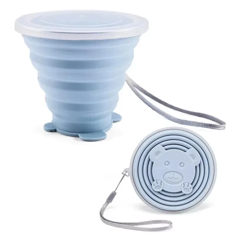 Compact 180ML Silicone Collapsible Travel Mug with Lid - Outdoor Heat Resistant & Portable Design