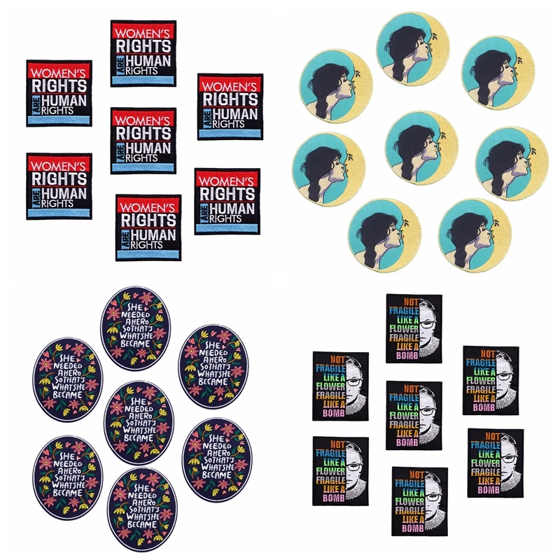 

Оптовая продажа, 10 шт., аппликации с буквами, вышитые нашивки на одежду, нашивки с надписями на феминизм, патчи для одежды, наклейки «сделай сам»