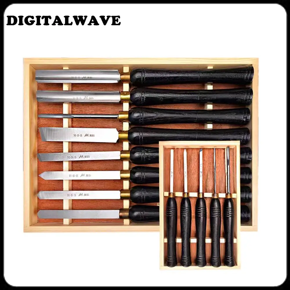

8pcs/set HSS Woodworking Turning Tool set HSS Lathe Chisel Set High Speed Steel Semicircle Knife Hand-held Wooden Turning Tool