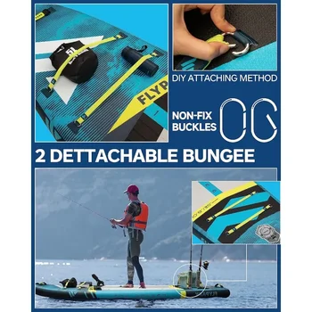 FLYPARK 10'8/11'x35'' Fishing Inflatable Paddle Board Extra Wide SUP Paddleboard Inflatable, Stable Stand-Up Paddle Kayak seat 5