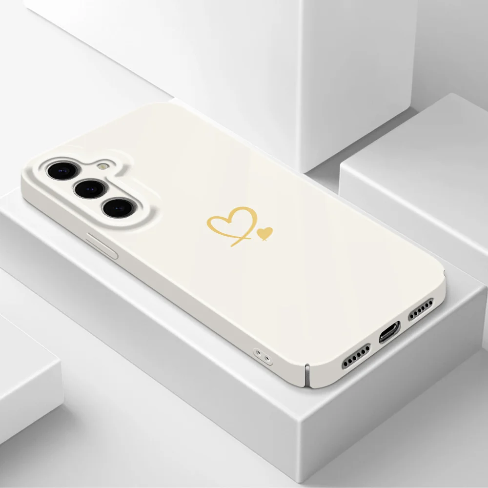 Elegant Simple Love Heart Phone Case - Chic Hard Cover Design