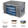 Foldable Storage Bag Clothes Organizer Waterproof Oxford Clear Window Clothing Wardrobe Organizer Home Non Woven Storage Box 3