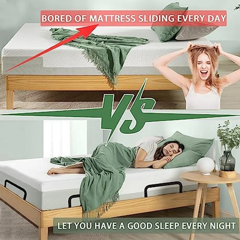 2Pcs Mattress Slide Stopper, Metal Mattress Retainer Bar For Adjustable Beds, Keep From Sliding