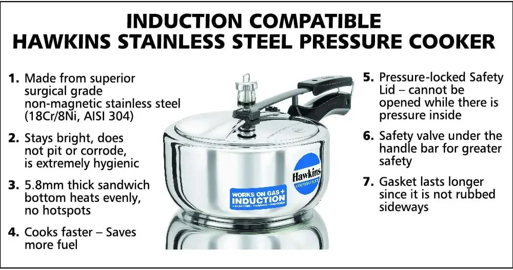 B60 Pressure Cooker, 3 L, Stainless Steel, Silver 3