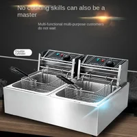 Deep Frying Pan Commercial Stall Electric Fryer Single Cylinder Single Sieve Deep Frying Pan Large Capacity French Fries Fryer F 1
