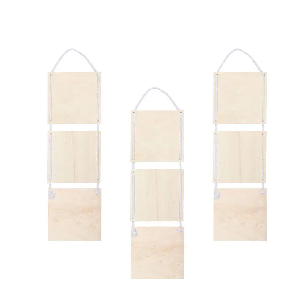 3Pcs 빈 나무 벽 걸이 DIY 디스플레이 보드 홈 카페 바 레스토랑 장식 그림 그리기 스티커 공예 벽