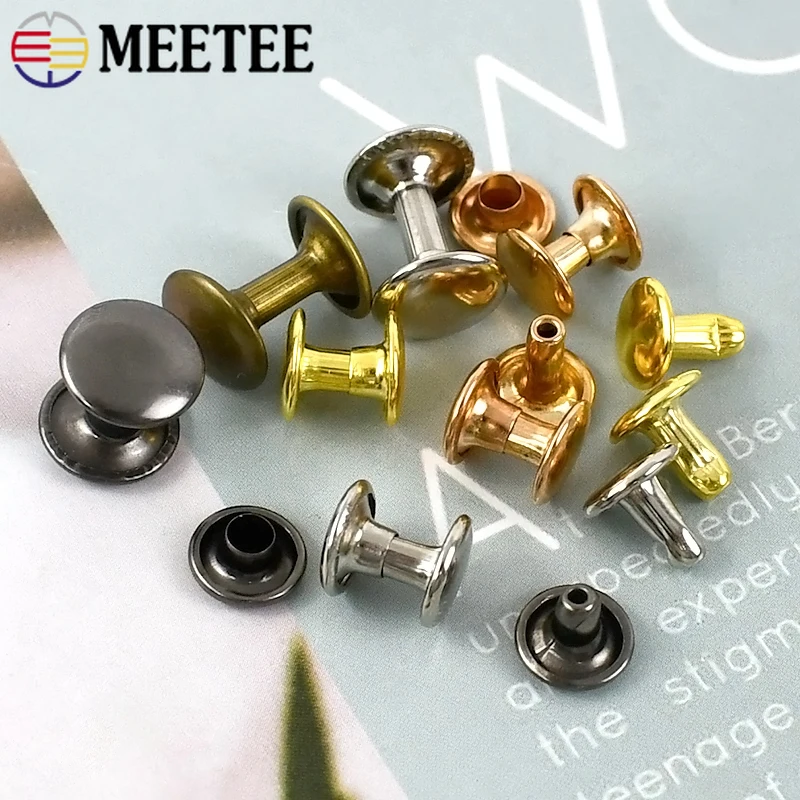 100pack Multi Size Double Cap Rivets Round Rivet Fasteners for Leather  Craft Decorations 