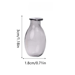 Mini Glass Vase Set - Creative DIY Thumb - Sized Ornaments for Flower Arrangements and Home Decor (Grey)