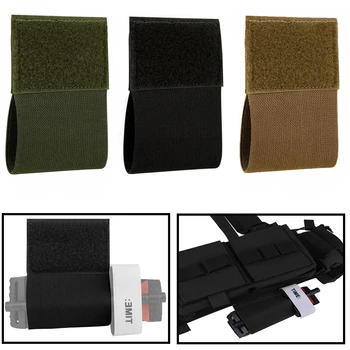 2pcs Elastic Tourniquet Holder with Hook & Loop Outdoor EDC Pouch Plate Carrier Chest Rig Vest Belt Carry EMT Storage Holder