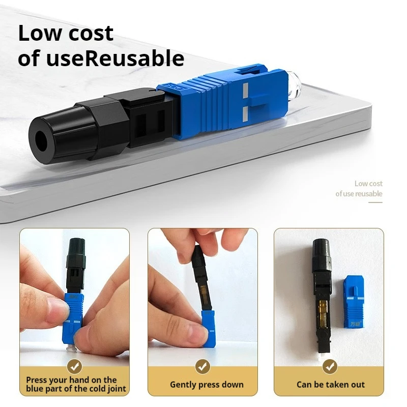 SC APC/UPC Quick Field Assembly FTTH Embedded Fiber Optic Quick Connector SC APC SM Fiber UPC Cold Connector fiber optic adapter