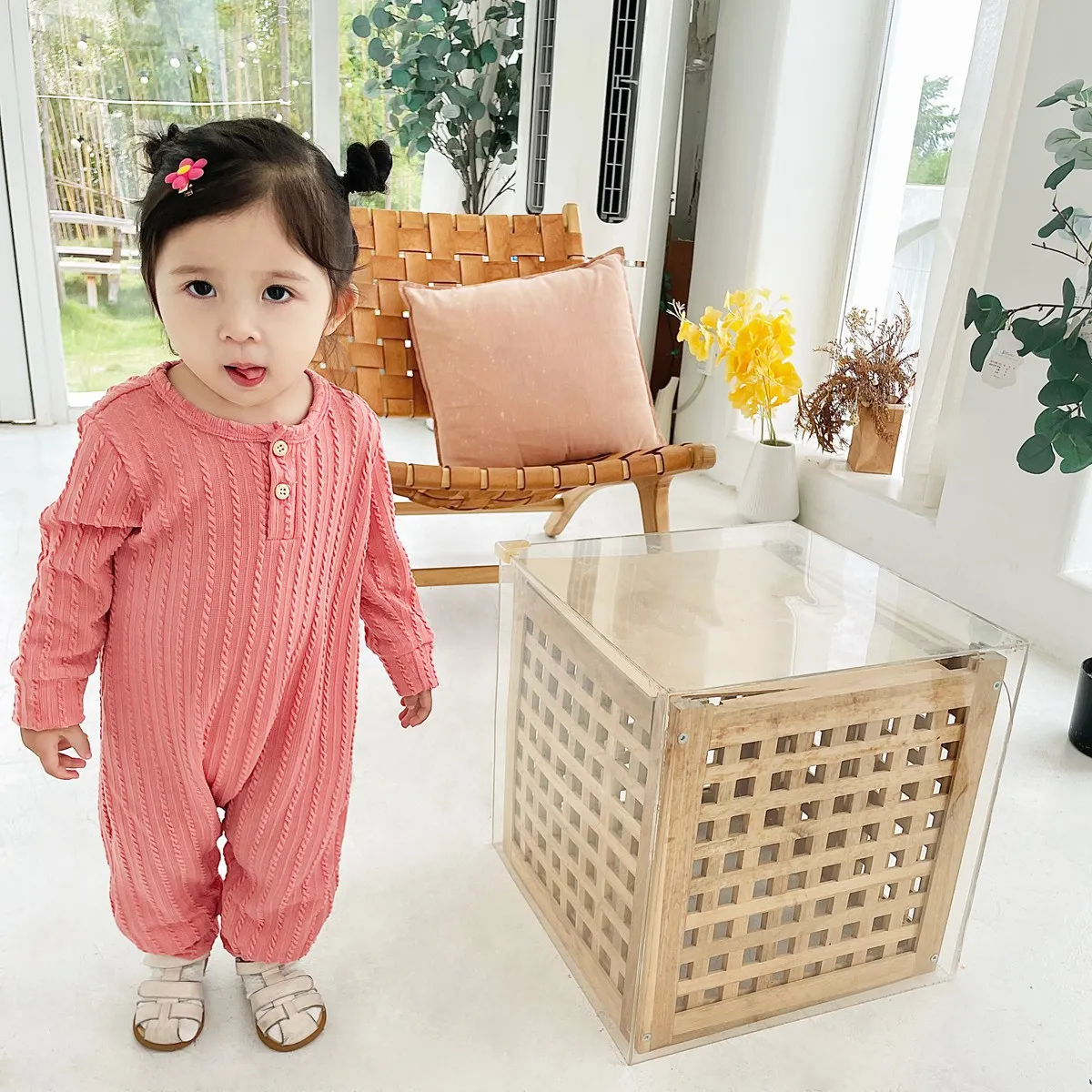 

0-3T Newborn Kid Baby Boys Girls Clothes Autumn Winter Knit Romper Long Sleeve Cotton Jumpsuit New born Baby Outfit