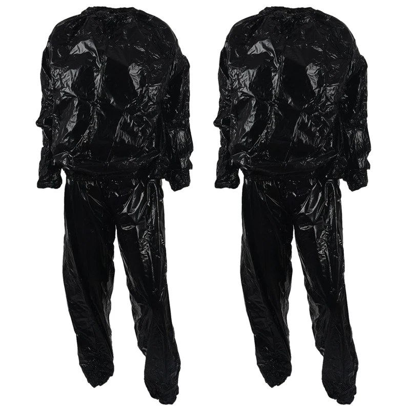

ELOS-2X Heavy Duty Fitness Weight Loss Sweat Sauna Suit Exercise Gym Anti-Rip Black 4XL