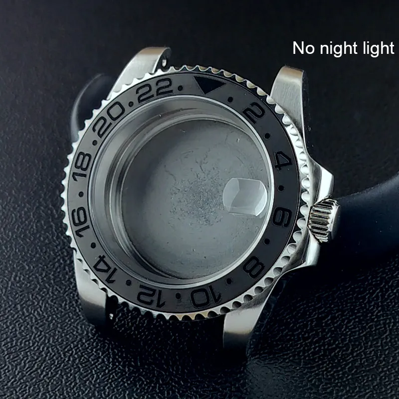 40MM Sapphire Glass GMT Bidirectional Rotation Watch Case with Accessories