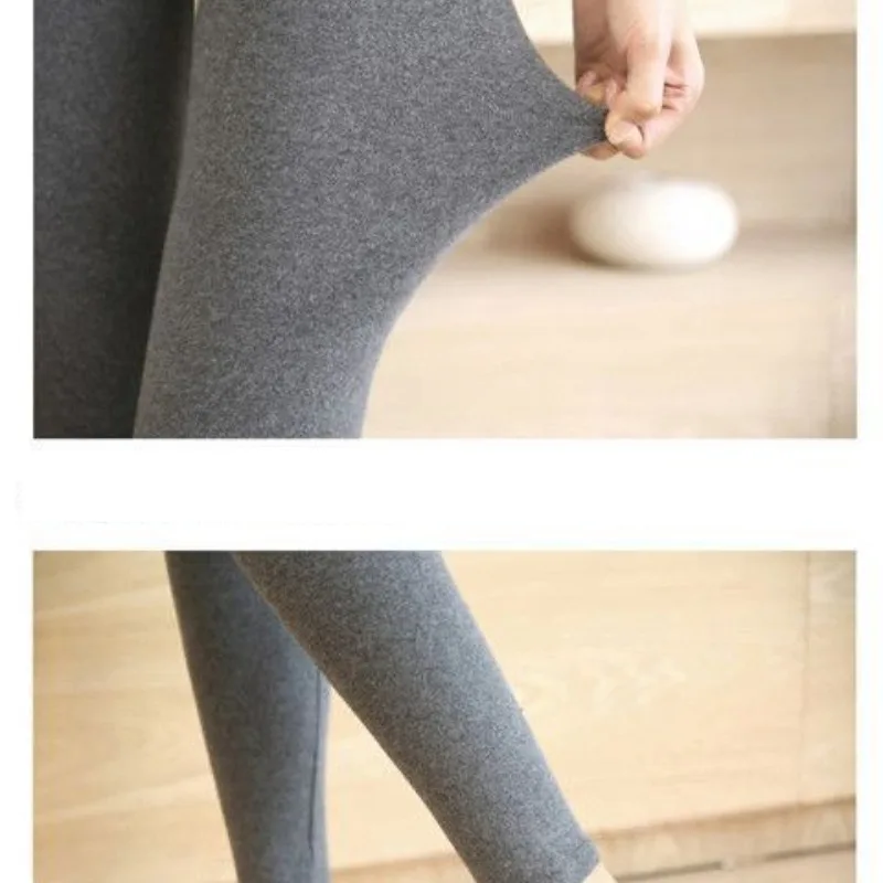 Autumn and Winter Women's Color Blocking High Waist Elastic Classic Leggings Pants Thick Fashion Casual Commute Trousers
