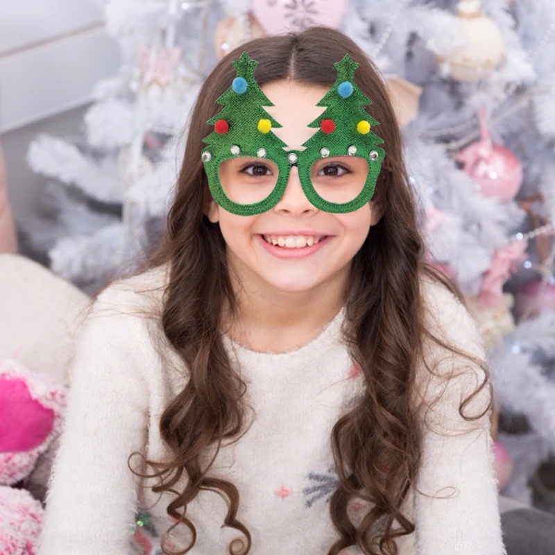 Merry Christmas Family Photo Booth Frame Glasses Prop Christmas Decoration  For Home Selfie Photobooth Xmas gift