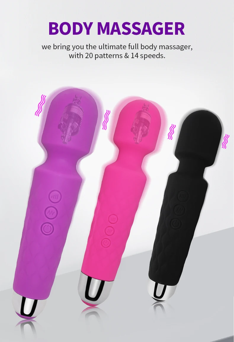 Wireless Magic Wand Vibrator Usb Rechargeable Body Massage Toy_voghion.com