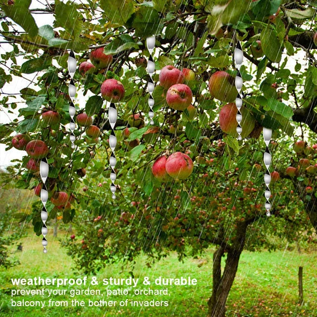 12Db Madár Visszataszító Fényvisszaverő Rudak 30 Cm Ijesztő Madarak Repellő Szél Spirális Forgó Rúd Függő Díszek Otthoni Kerti Dekorációhoz - Image 5