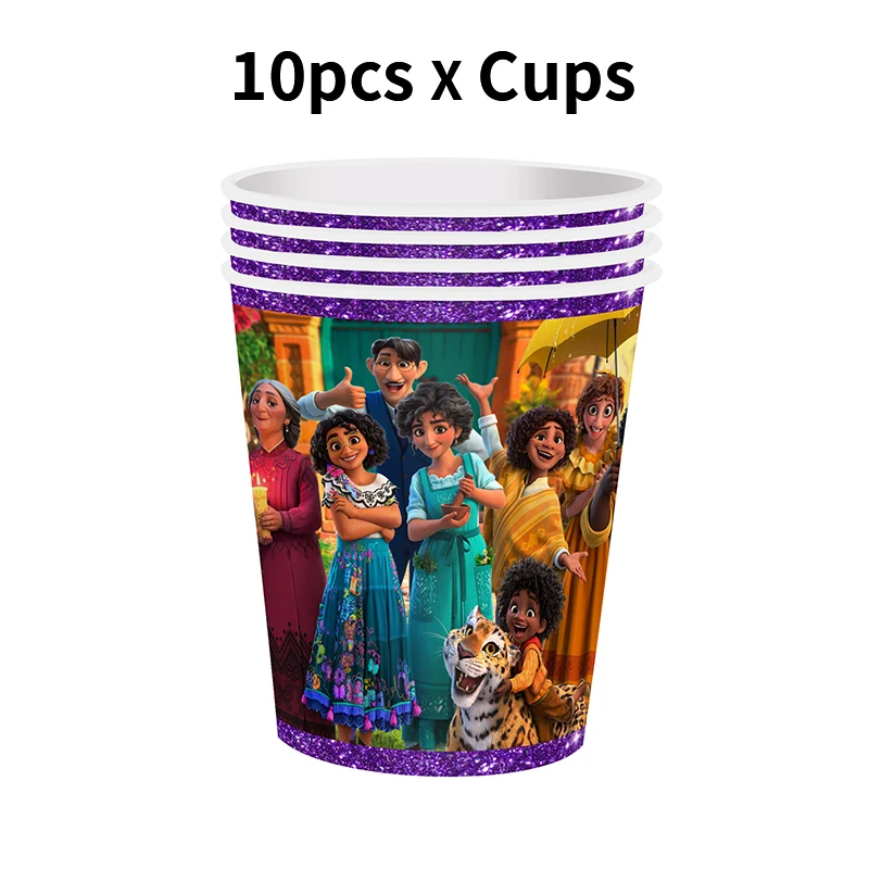 Disney Encanto Party Decorations Supplies Latex Balloon Tableware Cake Toppers Paper Plates Cups For Kids Birthday Toys Gifts