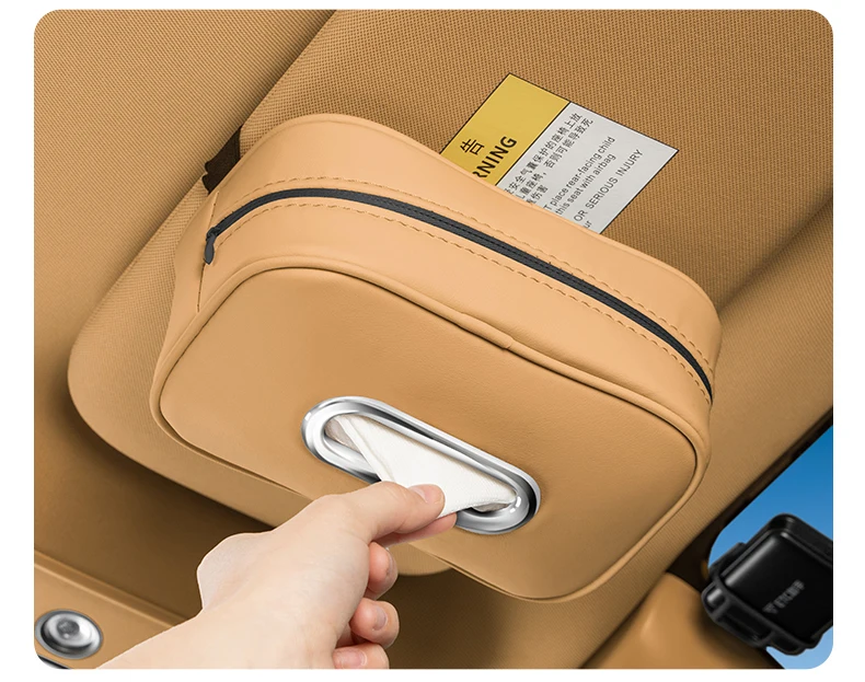 For BYD DENZA D9 Leather tissue bag Seat back sunshade tissue box Tissue storage