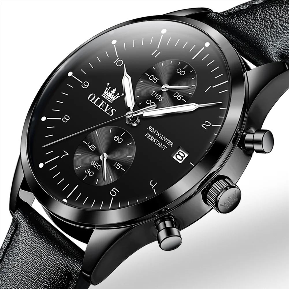 OLEVS أفضل ماركة ساعات رجالية فاخرة أصلية كوارتز ذ...