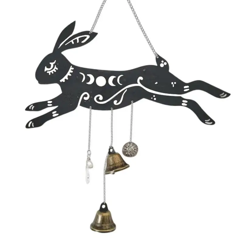 

Подвеска-колокольчик из сплава, украшение для улицы, в виде кролика, колокольчика, ручная работа, декоративные принадлежности для дверей, дворов, садов