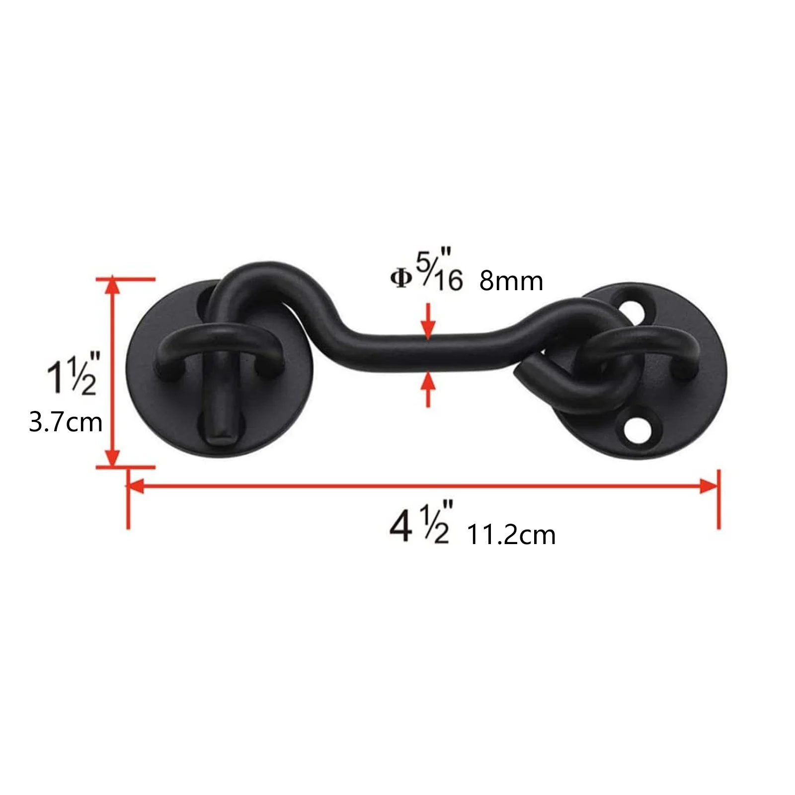 4” Black Privacy Hook and Eye Latch Easy Lock for Barn Door - AliExpress