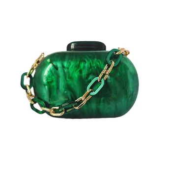2024 nuova borsa da sera di moda per le donne pochette da sera in acrilico festa di nozze borsa a tracolla a catena rossa vintage mini portafoglio