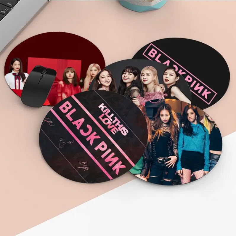 

B-BlackpinkS Mousepad Anti-Slip Round Cabinet Gaming Laptop Computer Desk Mat Office Notbook Mouse Pad Mouse PC Gamer Mousemat