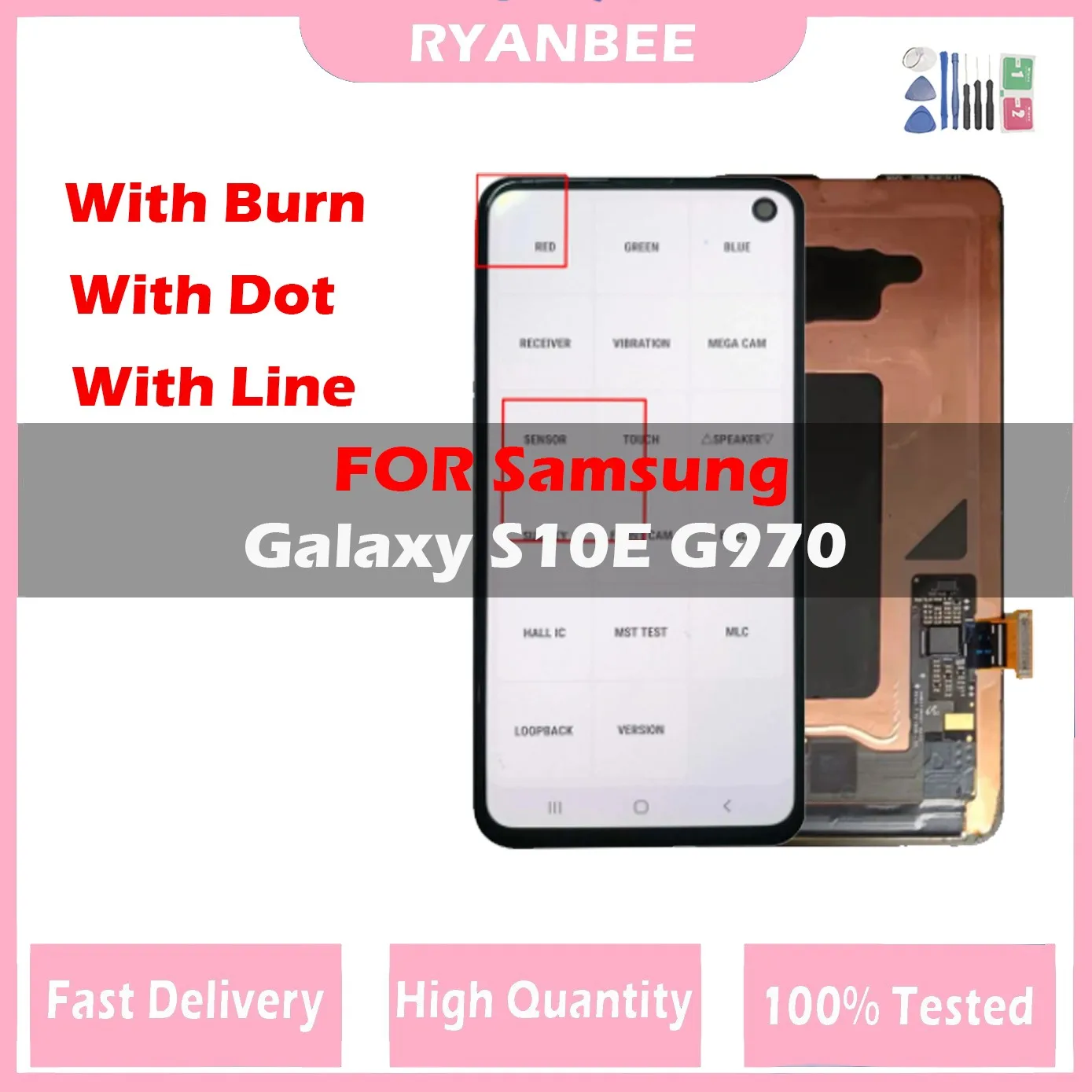 

Original Super Amoled LCD Touch Screen For Samsung Galaxy S10e LCD S10 e G9700 G970F G970U Touch Screen Assembly With Dots