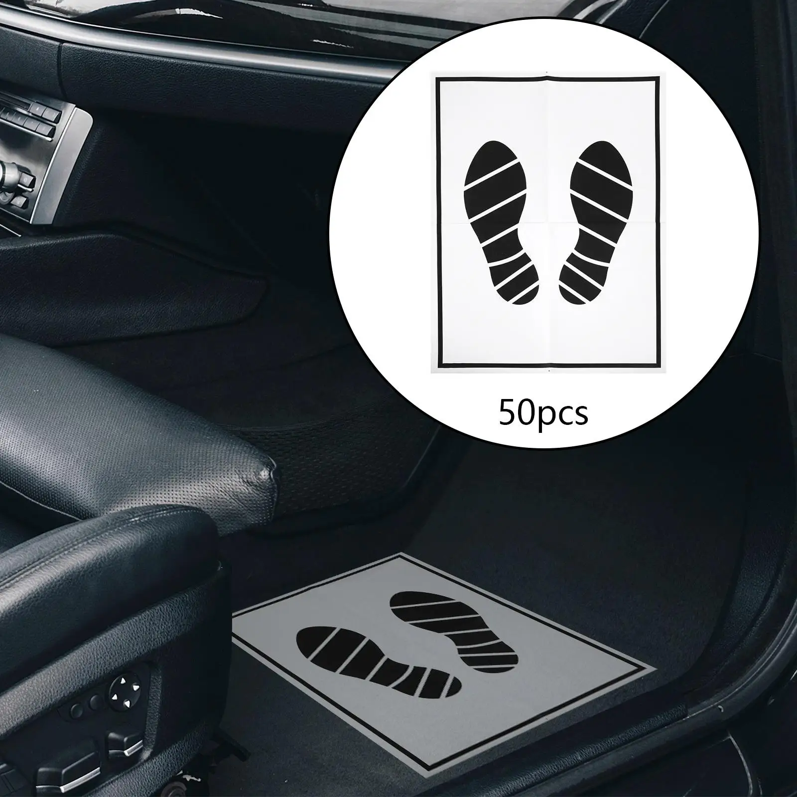 50 Pieces Disposable Paper Car Detailing Folding Floor Mats Waterproof Vehicle Foot Mat for Hotel Suvs Kitchen Home Trucks