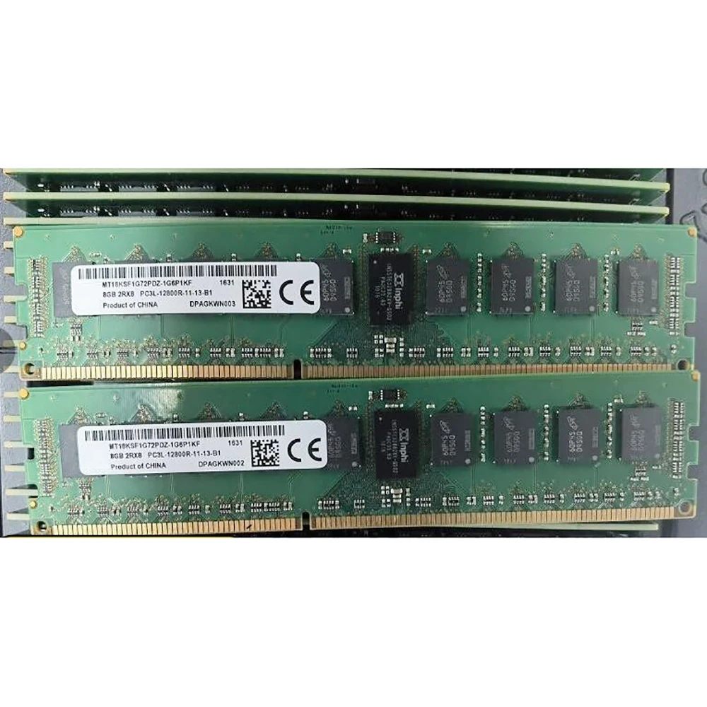 1Pcs 8G 8GB 2RX8 PC3L-12800R For MT RAM 1600 DDR3L REG Server Memory MT18KSF1G72PDZ-1G6P1KF 4 1Pcs 8G 8GB 2RX8 PC3L-12800R For MT RAM 1600 DDR3L REG Server Memory MT18KSF1G72PDZ-1G6P1KF - Image 2
