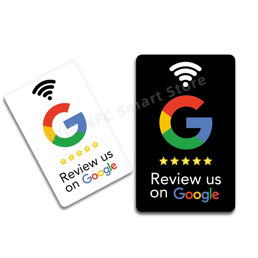 Review us on Google Trustpilot Tripadvisor Reviews NFC Tap Cards NTAG215 504bytes NFC-Enabled Google Reviews Cards