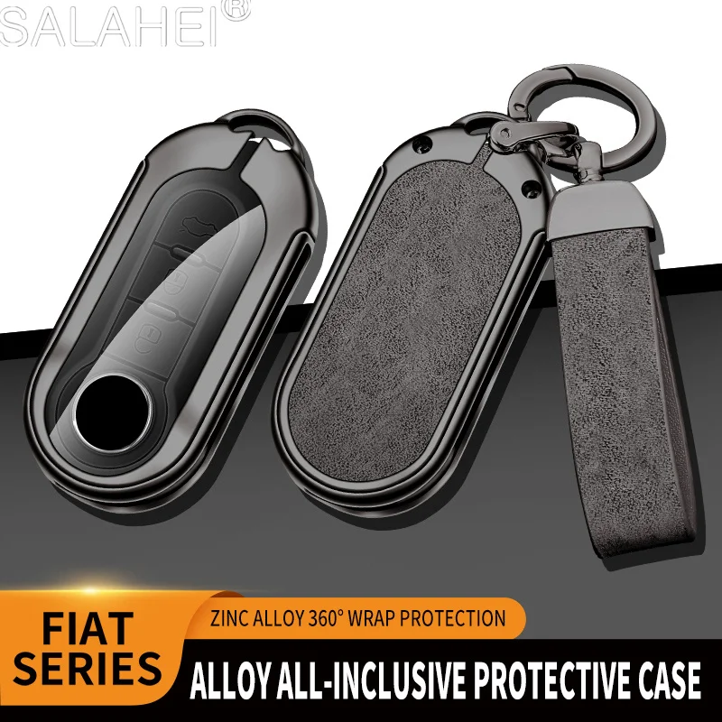 

Zinc Alloy Car Key Cover Case Protector Holder Shell Fob For Fiat Ducato 500 500L Panda Grande Punto Lancia Musa Bravo Accessory