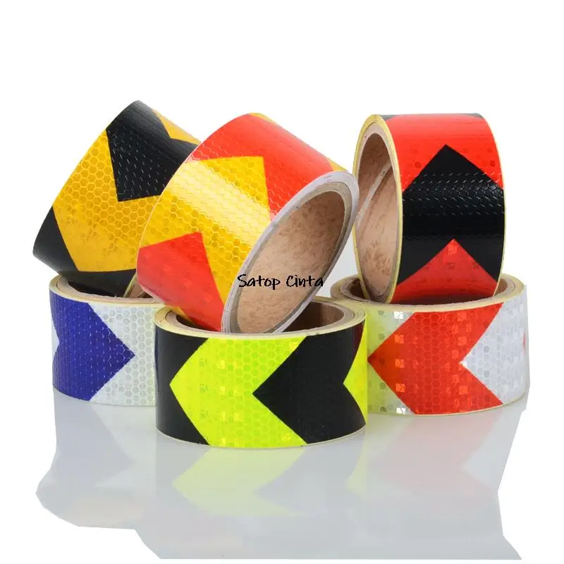 5MReflectiveMaterialAdhesiveTapeFluorenscentYellowRedArrow