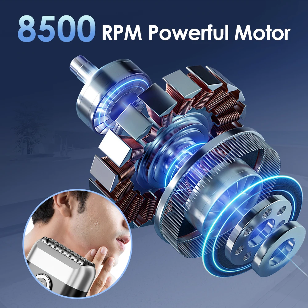 Electric Shaver Washable Digital Display Waterproof Mini Razor for Men Professional Electric Portable Travel Beards Trimmer