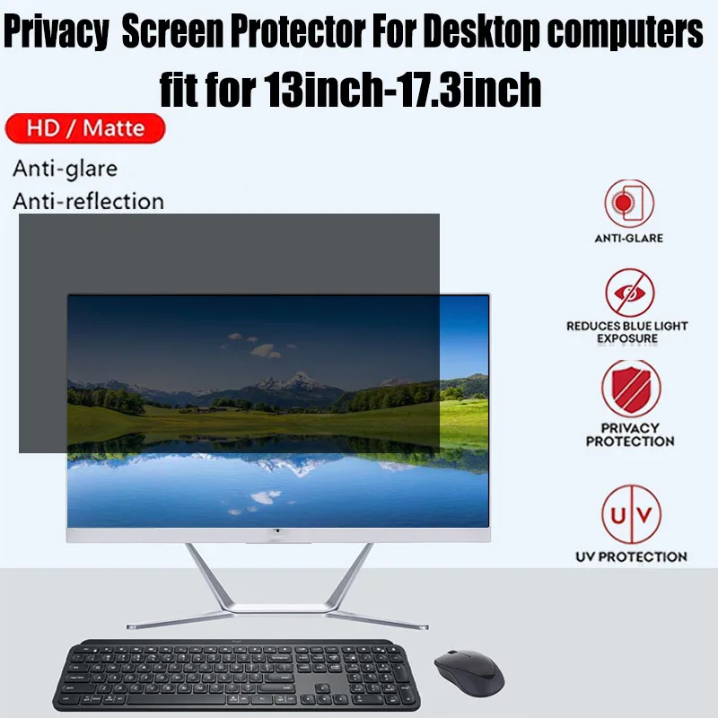 PC 데스크탑 컴퓨터용 안티 스파이 프라이버시 필름, 엿보기 방지 필터, 매트..