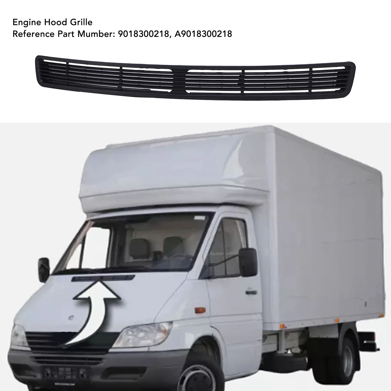 Engine Hood Grille Improved Airflow Long Lasting 9018300218 Replacement for  W901 902 903 904 1995-2002 Radiator Grille