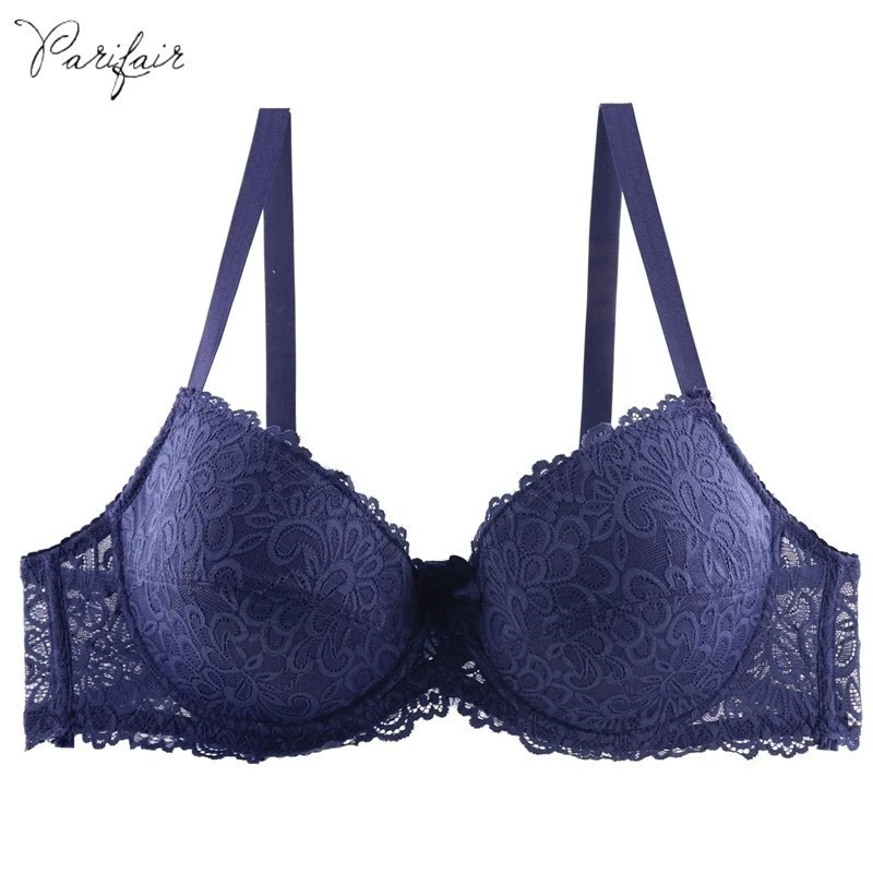 PariFairy Floral Lace Cover Cotton Lined Bra Sexy Bh Push Up Underwear