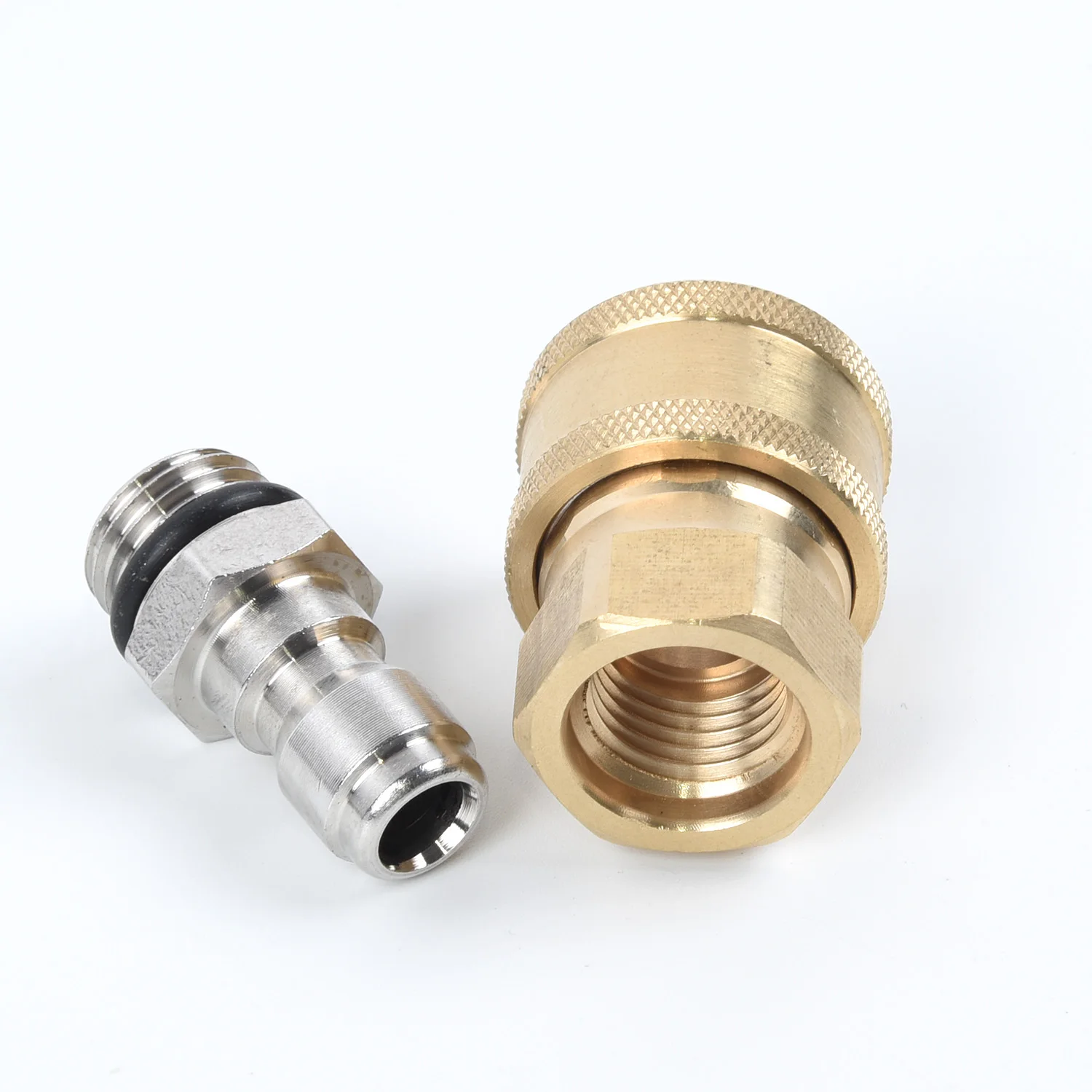 High-Pressure-Washer-Brass-Connector-Washing-Adapter-1-4-Female-Quick-Connection-With-M14-1-5.jpeg Nagynyomású Mosó Sárgaréz Csatlakozó Adapter 1/4 "Női Gyors Kapcsolat Az M14 -Vel*1.5 Szálkerti Tömlő Autó Mosógéppel - Image 3