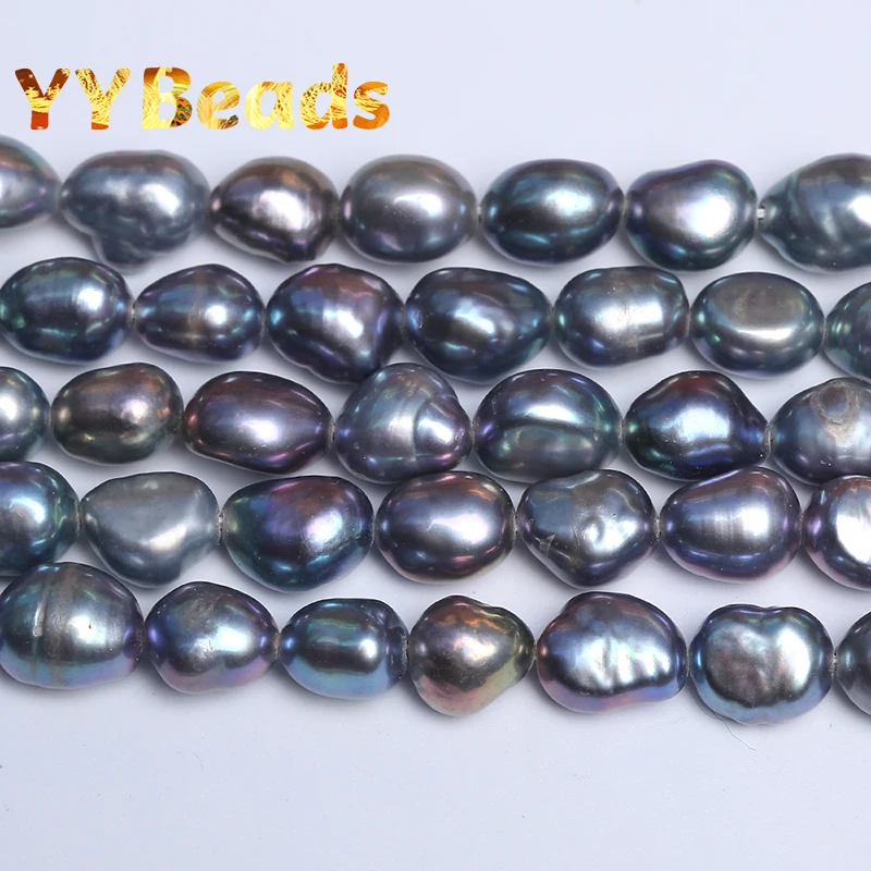 

A+ Natural Black Sliver Color Pearl Beads Punch Freshwater Pearl Beads for Jewelry Making DIY Bracelets Necklace Accessories 15"