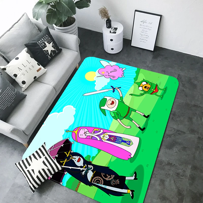 

Adventure Time Washable Non-slip Kitchen Rug Bathroom Floor Mats Balcony Door Mat Room Rugs Carpet Foot Bath House Entrance Home